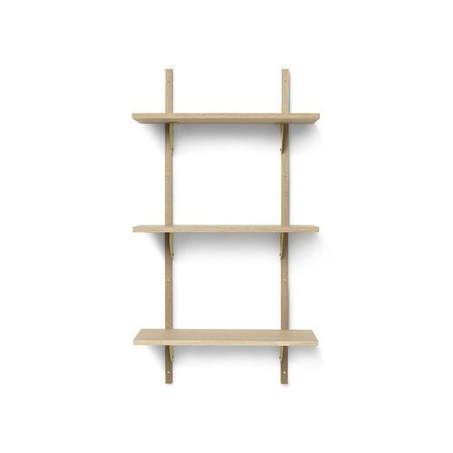 Ferm LIVING - Étagère Sector - Chêne - laiton - 3 rayons - étroit - Beige