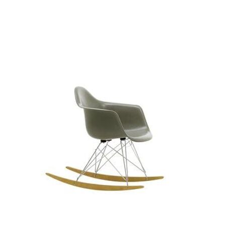 Chaise Eames en fibre de verre RAR - Raw Umber - chrome brillant - Érable jaune