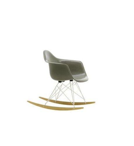 Chaise Eames en fibre de verre RAR - Raw Umber - blanc - Érable jaune