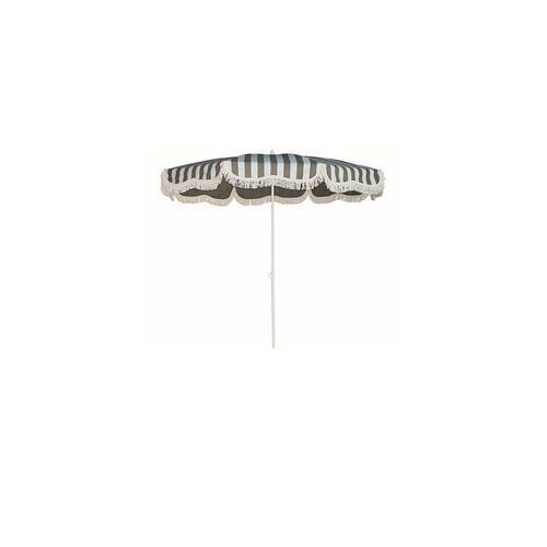 Parasol Rétro Avec Franges - Blanc/Taupe