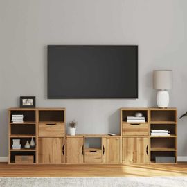 Vidaxl Meubles Tv 5 Pcs Avec Rangement Odda Bois De Pin Massif