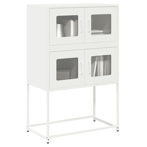 vidaXL Buffet haut blanc 68x39x107 cm acier