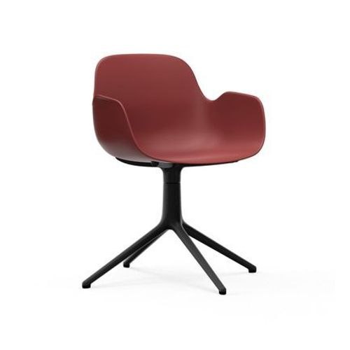 Fauteuil Pivotant Form - Aluminium Noir - Rouge
