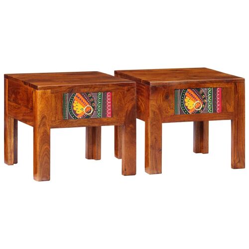vidaXL Tables de chevet 2 pcs 40x40x36 cm bois d'acacia massif