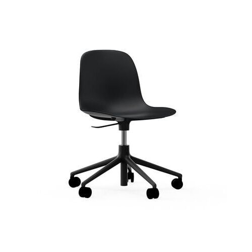 Chaise pivotante à roulettes Form - noir - aluminium noir