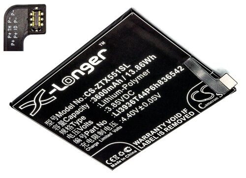 Batterie Li-Polymer 3,85v 3600mah / 13.86wh Type Li3936t44p6h836542 Pour Zte Nubia M2, Nubia M2 Dual Sim, Nubia M2 Dual Sim Td-Lte, Nx551j