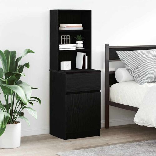 VidaXL Table de chevet noir 39x35x125 cm bois d'ingénierie