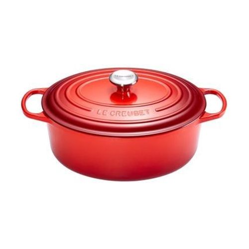 Cocotte ovale fonte émaillée cerise 35 cm / 8,9 l