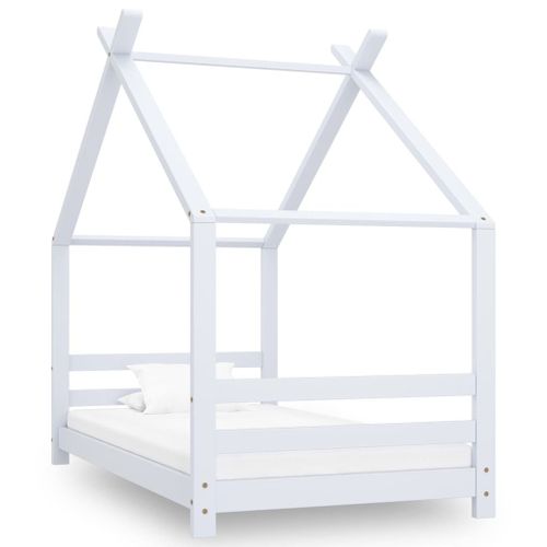 Vidaxl Cadre De Lit D'enfant Blanc Bois De Pin Massif 80x160 Cm