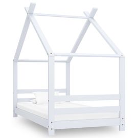 Vidaxl Cadre De Lit D'enfant Blanc Bois De Pin Massif 80x160 Cm