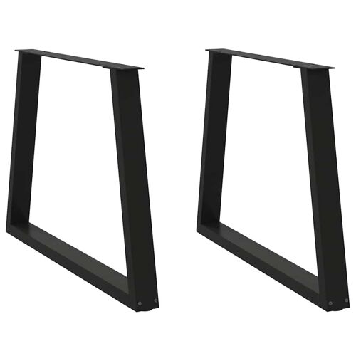 Vidaxl Pieds De Table À Manger Forme De V 2 Pcs Noir 90x(72-73,3) Cm