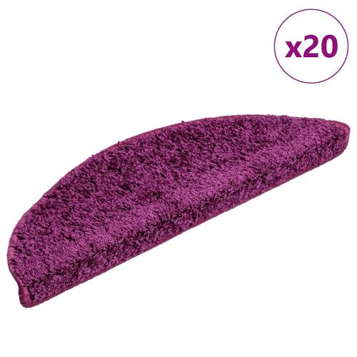 Vidaxl Tapis D'escalier 20 Pcs Violet 56x17x3 Cm