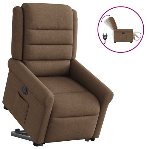 vidaXL Fauteuil inclinable électrique marron tissu