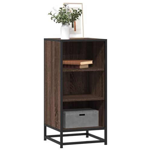 vidaXL Buffet chêne marron 35,5x35x76 cm bois d'ingénierie et métal