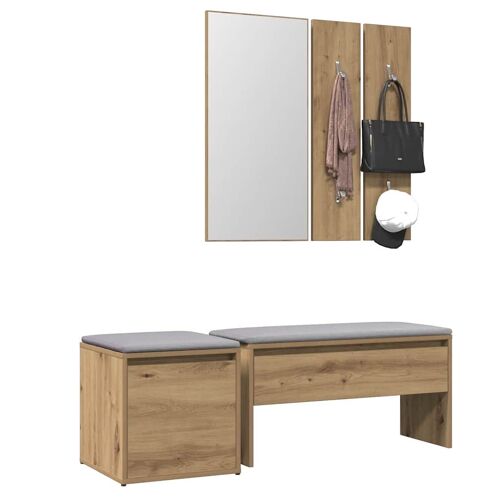 vidaXL Ensemble de meubles de couloir chêne artisanal bois ingénierie