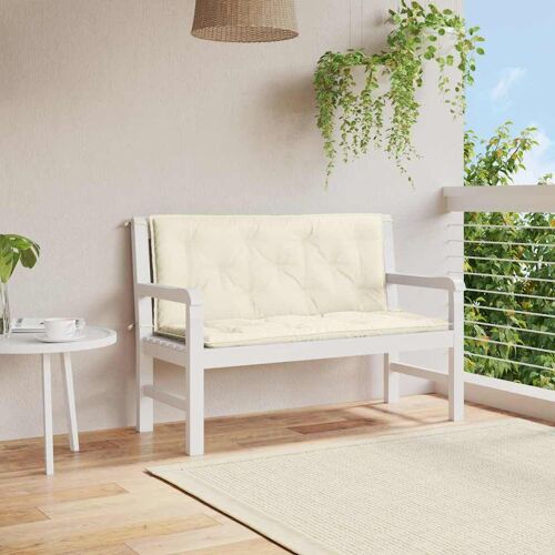 Vidaxl Coussin De Banc De Jardin Blanc Crème Tissu Oxford