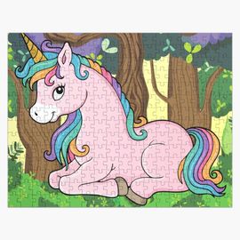 Puzzle en bois Cadeaux de Noël licorne pour enfants 300 pièces 38x26 cm jouet décoration mur