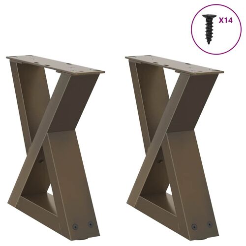 vidaXL Pieds de table basse 2 pcs acier naturel 30x(30-31,3) cm acier