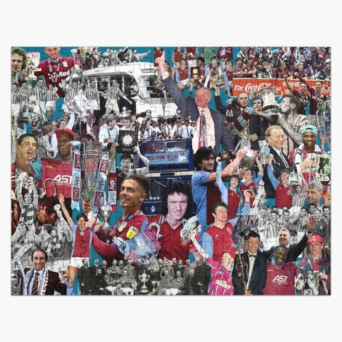 Puzzle en bois Affiches des légendes du club de football d'Aston Villa : équipe 300 pièces 38x26 cm jouet décoration m