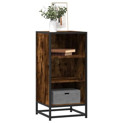 vidaXL Buffet chêne fumé 35,5x35x76 cm bois d'ingénierie et métal