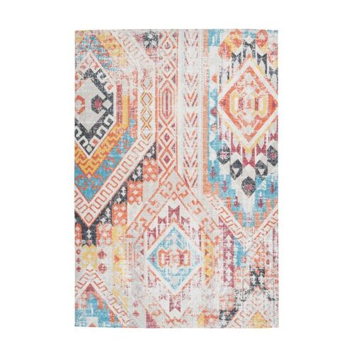 Paris Prix - Tapis Ethnique À Poils Courts "Indiana Ii" Orange 80 X 150 Cm