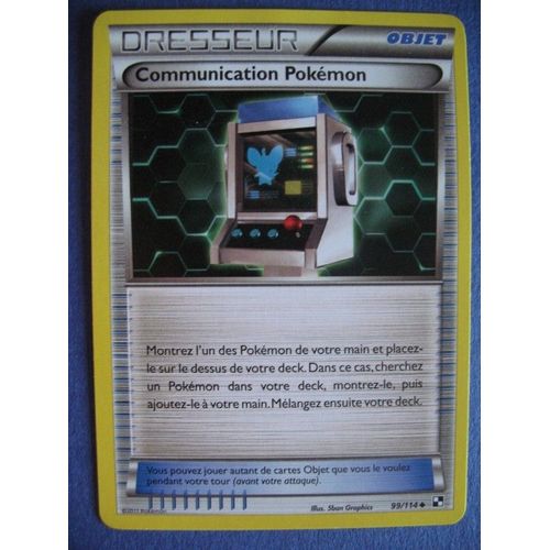 Carte Pokemon - Dresseur - Communication Pokemon - 99/114 - Noir Et Blanc - 2011 - Sc2