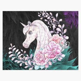 Puzzle en bois LICORNE MAGIQUE DANS LA FORÊT 300 pièces 38x26 cm jouet décoration mur