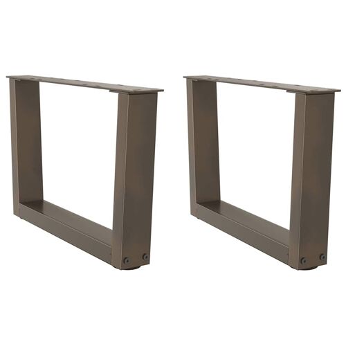 vidaXL Pieds de table à manger forme V 2 pcs acier naturel acier