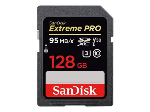 SanDisk Extreme Pro - Carte mémoire flash - 128 Go - Video Class V30 / UHS Class 3 / Class10 - SDXC UHS-I