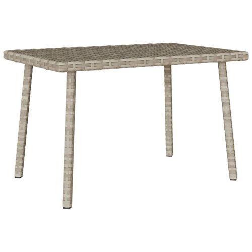 Vidaxl Table Basse De Jardin Rectangulaire Gris Clair Résine Tressée