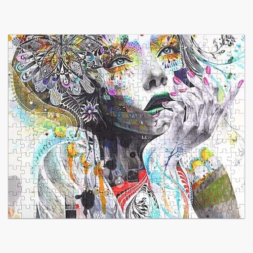 Puzzle en bois Banksy - Princesse urbaine 300 pièces 38x26 cm jouet décoration mura