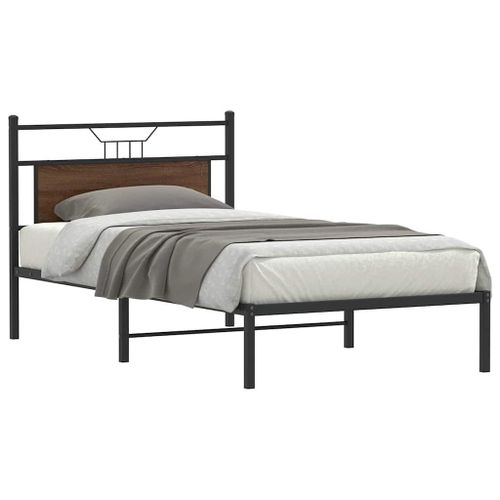 Vidaxl Cadre De Lit Sans Matelas Chêne Marron 100x190 Cm