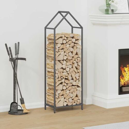 vidaXL Portant de bois chauffage anthracite 40x25x120 cm