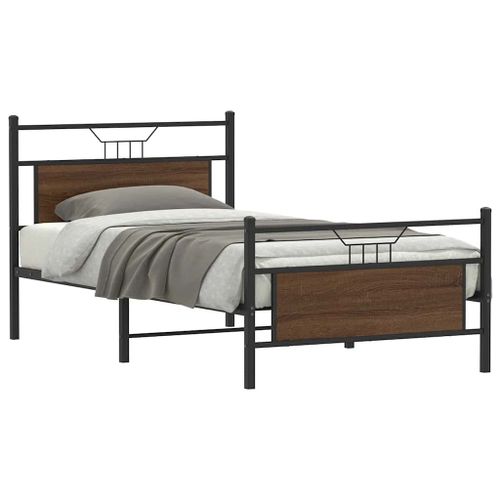 Vidaxl Cadre De Lit Sans Matelas Chêne Marron 100x190 Cm