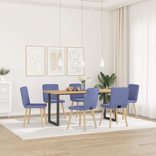 vidaXL Chaises à manger lot de 6 bleu jean tissu