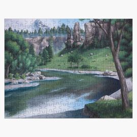 Puzzle en bois Belvédère du Fer à Cheval 300 pièces 38x26 cm jouet décoration m