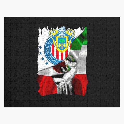 Puzzle en bois Chivas De Guadalajara Drapeau Mexique Football Club Orgullo Mexicano 300 pièces 38x26 cm jouet décoration mura