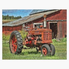 Puzzle en bois Tracteur Farmall 1952 300 pièces 38x26 cm jouet décoration mura