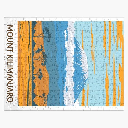 Puzzle En Bois Mont Kilimandjaro Tanzanie Afrique Vintage 300 Pièces 38x26 Cm Jouet Décoration Mura