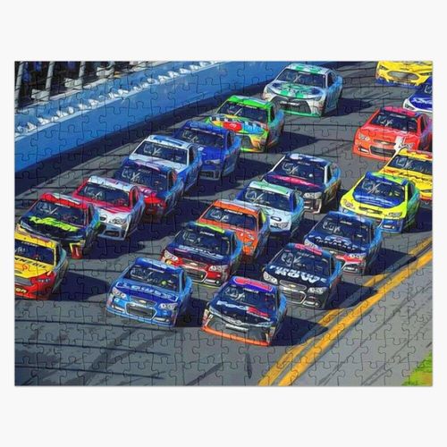Puzzle en bois Départ du Nascar Sprint Daytona 500 300 pièces 38x26 cm jouet décoration mur