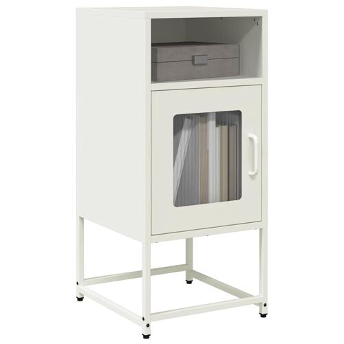 vidaXL Table de chevet blanc 36x39x78 cm acier laminé à froid