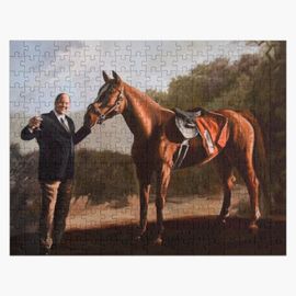 Puzzle en bois Tony Soprano avec son cheval, Pie-Oh-My - Les Soprano de HBO 300 pièces 38x26 cm jouet décoration mura