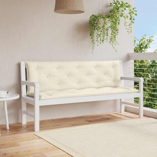 Vidaxl Coussin De Banc De Jardin Blanc Crème Tissu Oxford
