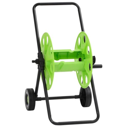 vidaXL Chariot enrouleur vert pour tuyau de 60 m 1/2"" acier