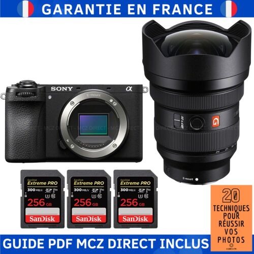 Sony Alpha 6700 ( A6700 ) + FE 12-24mm f/2.8 GM + 3 SanDisk 256GB Extreme PRO UHS-II SDXC 300 MB/s + Guide PDF MCZ DIRECT '20 TECHNIQUES POUR RÉUSSIR VOS PHOTOS'