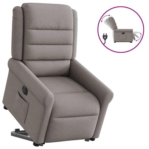 vidaXL Fauteuil inclinable électrique taupe tissu