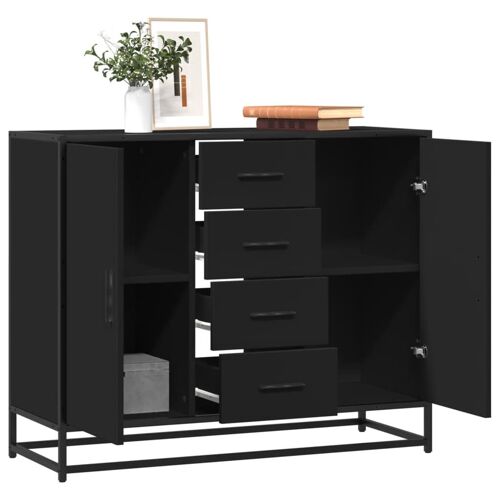 VidaXL Buffet noir 92x35x76 cm bois d'ingénierie