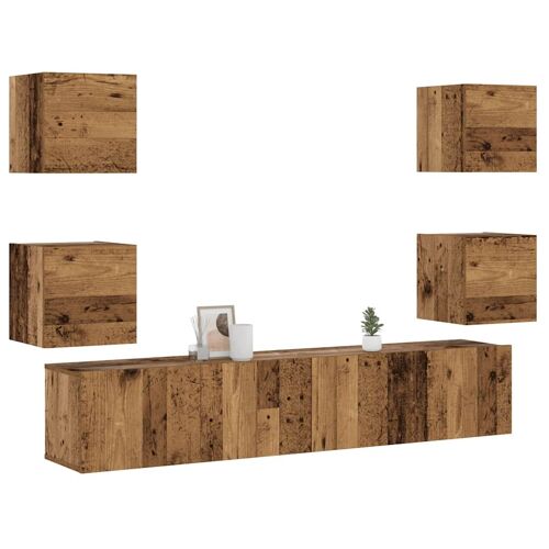 vidaXL Meubles TV muraux 6 pcs vieux bois bois d'ingénierie