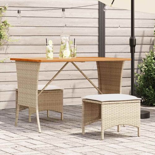 Vidaxl Table De Jardin Avec Dessus En Bois D'acacia Beige 105x75x72 Cm