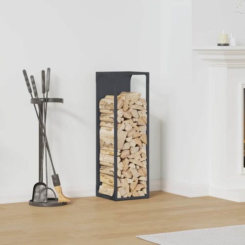 vidaXL Portant de bois chauffage anthracite 25x25x80 cm